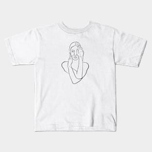 Woman Face Minimalis Kids T-Shirt